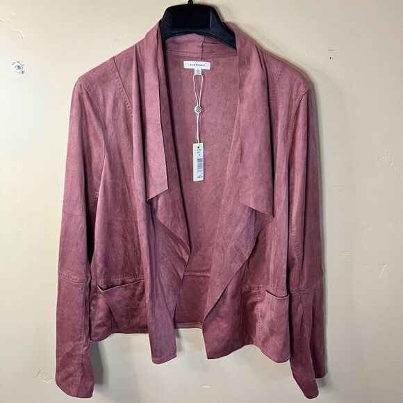 NWT Max Studio Womens Open Cardigan Jacket Pink Size Large‎ BRAND NEW Suede Like - Picture 1 of 7